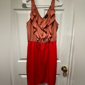 Summer dress - pink and tan